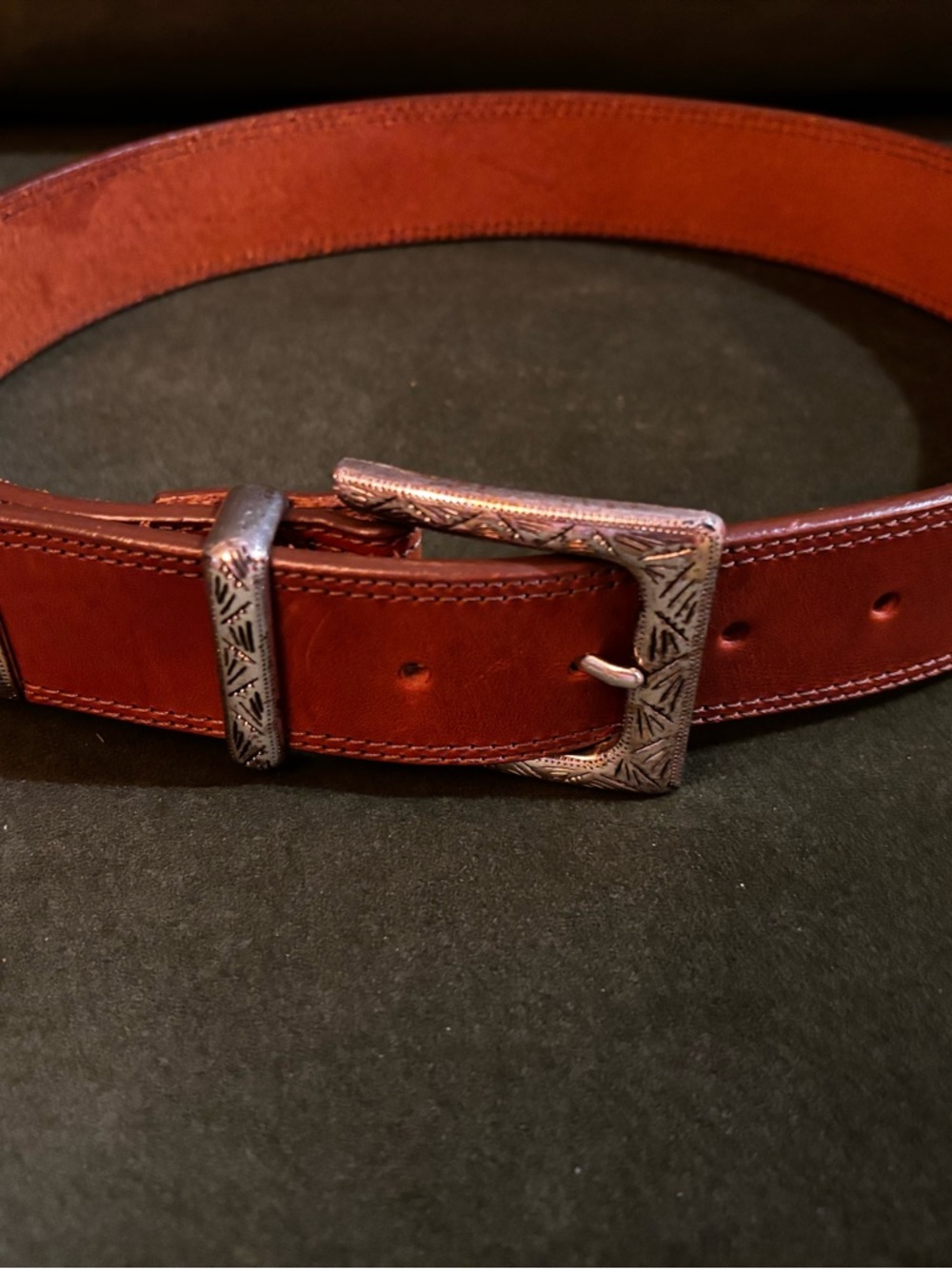 Classic Brighton Leather Belt in Chestnut Brown